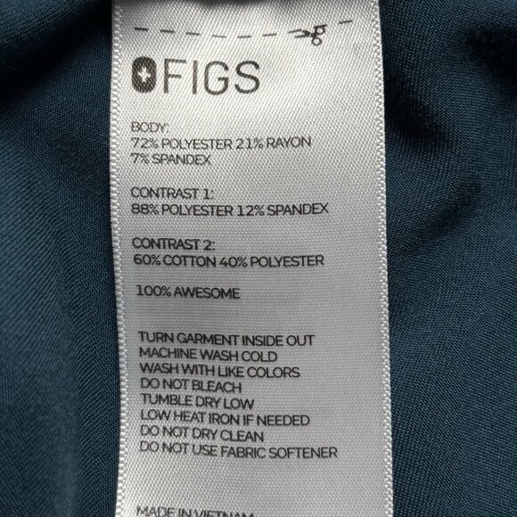 FIGS Women Zamora Scrub Pants Teal Size XL Jogger Nurse Medical Hospital 39-1 - Picture 6 of 11